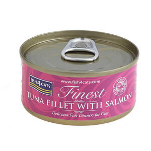 Fish4Cats Alimento Húmedo Natural Receta Filete de Atún con Salmón para Gato, 70 g