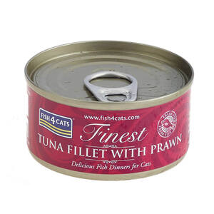 Fish4Cats Alimento Húmedo Natural Receta Filete de Atún con Langostino para Gato, 70 g