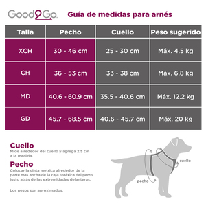 Good2Go Arnés de Malla Ajuste Romano Doble Argolla Color Rojo para Perro, Chico