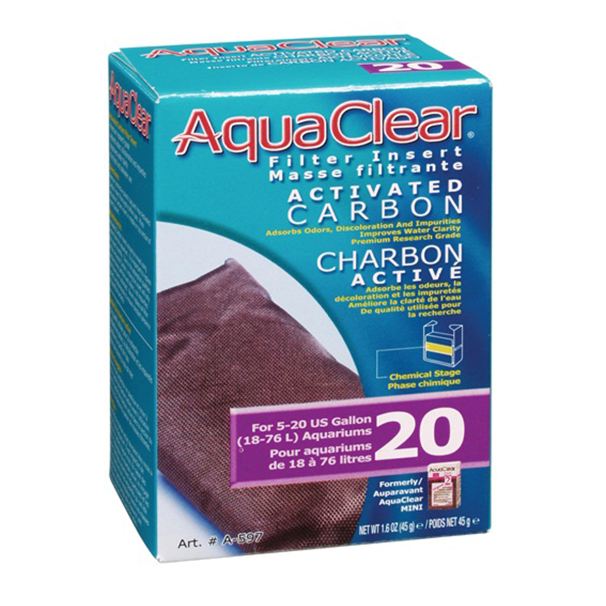 Aquaclear 20 Carbón Activado para Acuario