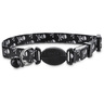Good2Go Collar con Broche de Seguridad Diseño Calaveras Blancas para Gato Color Negro Good2Go Collar con Broche de Seguridad Diseño Calaveras Blancas para Gato Color Negro