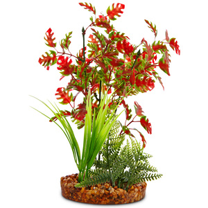 Imagitarium Planta Decorativa Roja y Verde para Acuario