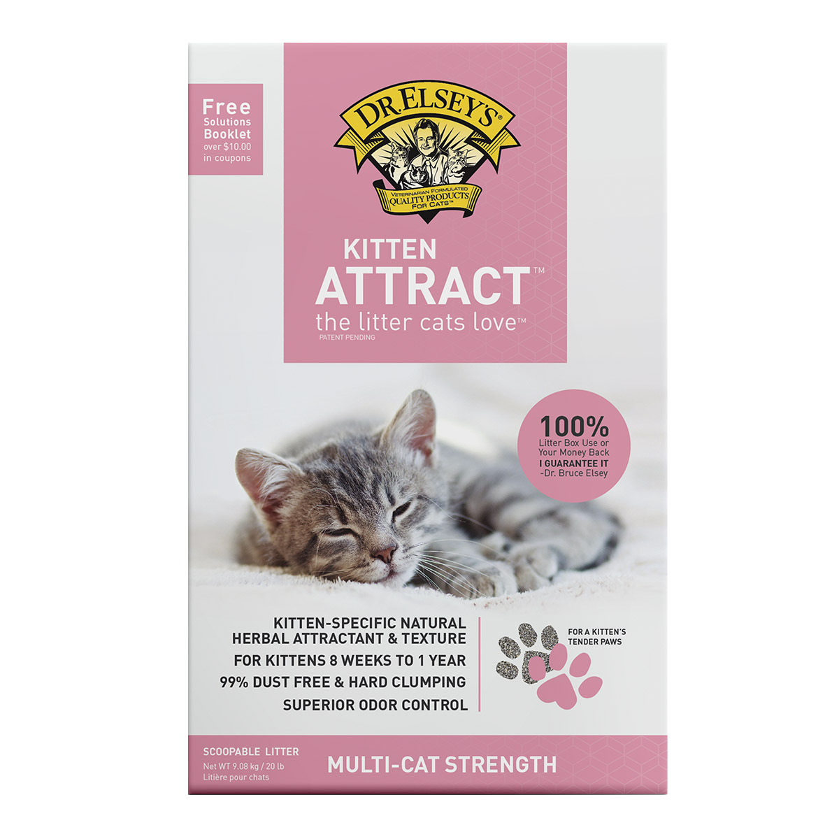 Precious Cat Kitten Arena de Arcilla Aglutinante Multigato con Atrayente Herbal para Gatito, 9.08 kg