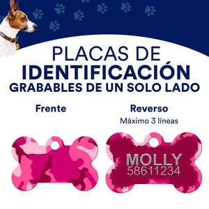 Hillman Group Placa de Identificación Grabable Diseño Camuflaje Rosa para Perro, Chico