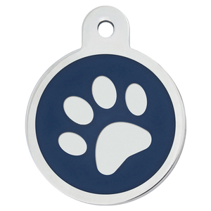 Hillman Group Placa de Identificación Circular Grabable Diseño Huella Azul para Perro, Grande