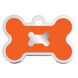 Hillman Group Placa de Identificación Grabable Diseño Hueso Epoxy Naranja para Perro, Grande
