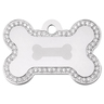 Hillman Group Placa de Identificación Grabable Diseño Hueso con Cristales para Perro, Grande