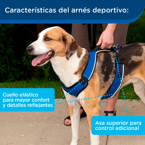Petsafe Arnés Deportivo Ajuste Romano Color Azul para Perro, Grande