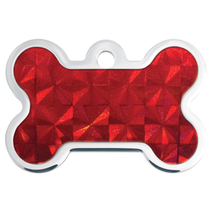 Hillman Group Placa de Identificación Grabable Diseño Holograma Rojo para Perro, Grande
