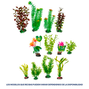 Imagitarium Plastic Aquarium Paquete de Plantas Decorativas para Acuario, 4 Piezas