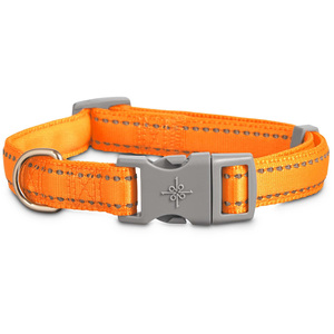 Good2Go Collar Acojinado Reflejante Color Naranja Neón con Broche Gris para Perro, Mediano