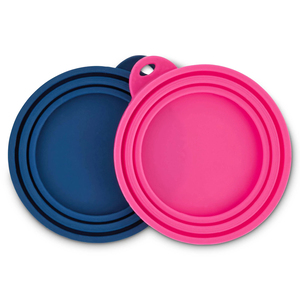 Harmony Set de Tapas de Silicón para Latas Color Rosa/Azul, 2 Piezas
