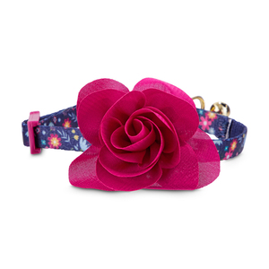 Bond & Co Collar con Broche de Seguridad Diseño Floreado con Rosa para Gatito Color Azul