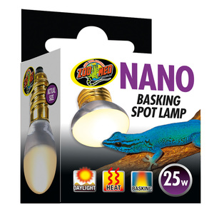 Zoo Med Basking Spot Lamp Nano Bombilla Calefactora para Reptiles, 25 Watts