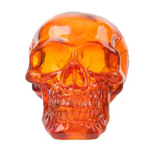 Penn Plax Cráneo de Cristal Naranja de Decoración para Acuario, Chico