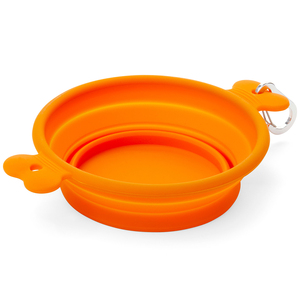 EveryYay Bowl Colapsable de Silicón Color Naranja para Perro, Grande