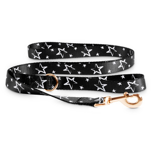 Bond & Co Correa Color Negro Diseño Estrellas para Perro, 1.8 m