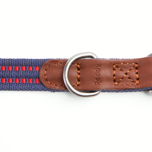 Reddy Collar Plano Ajustable Color Azul/ Rojo con Broche de Aluminio Niquelado para Perro, Grande