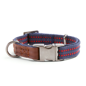 Reddy Collar Plano Ajustable Color Azul/ Rojo con Broche de Aluminio Niquelado para Perro, Grande
