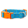 Youly Collar Turquesa Nylon Palmeado Diseño Puntos con Broche Naranja para Perro, Mediano Youly Collar Turquesa Nylon Palmeado Diseño Puntos con Broche Naranja para Perro, Mediano