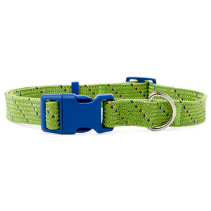 Youly Collar Verde Nylon Palmeado Diseño Puntos con Broche Azul para Perro, Chico