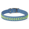 Youly Collar Azul Cuero Sintético Diseño Tejido Verde Con Hebilla para Perro, Chico Youly Collar Azul Cuero Sintético Diseño Tejido Verde Con Hebilla para Perro, Chico