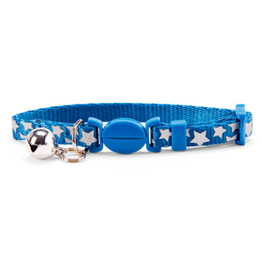 Youly Collar con Broche Diseño Estrellas Reflectantes para Gatito, Azul