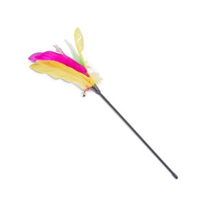 Leaps & Bounds Juguete Diseño Varita con Plumas Color Rosa/ Amarillo para Gato