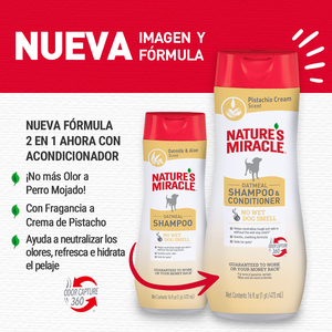 Nature's Miracle Shampoo Desodorizante de Avena para Perro, 473 ml