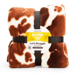 EveryYay Let's Snuggle Manta Súper Suave Diseño Vaca para Perro, Café