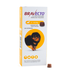 Bravecto Tableta Masticable Antiparasitaria Externa para Perro, 2 - 4.5 kg