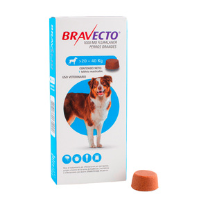 Bravecto Tableta Masticable Antiparasitaria Externa para Perro, 20 - 40 kg
