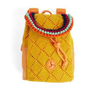 Youly Spring Backpack Amarilla Estilo Crochet, X-Chico / Chico