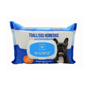 Wuwu Toallitas Húmedas con Clorhexidina para Perro, 40 Piezas