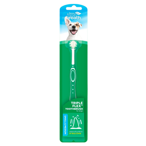 Tropiclean Fresh Breath Cepillo Dental Triple Flex para Perros Raza Pequeña/Mediana, Chico