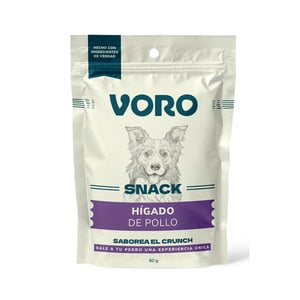 Voro Snack Premios Naturales Receta Hígado de Pollo para Perro, 90g Voro Snack Premios Naturales Receta Hígado de Pollo para Perro, 90g