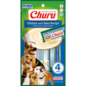 Inaba Churu Premio Cremoso Natural Receta Pollo con Atún para Perro Todas las Etapas de Vida, 56 g Inaba Churu Premio Cremoso Natural Receta Pollo con Atún para Perro Todas las Etapas de Vida, 56 g