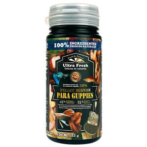 Azoo Ultra Fresh Pellet Mignon Alimento Natural para Guppies y Peces Ovovivíparos, 53 g Azoo Ultra Fresh Pellet Mignon Alimento Natural para Guppies y Peces Ovovivíparos, 53 g