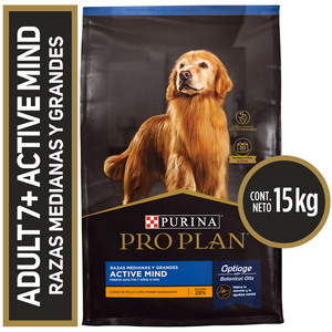 Pro Plan Active Mind Alimento Seco para Perro Adulto de Razas Medianas y Grandes, 15 kg