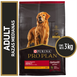 Pro Plan Alimento Seco para Perro Adulto de Razas Medianas, 3 kg