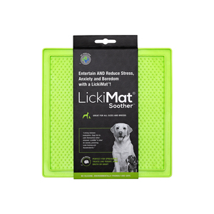 LickiMat Classic Soother Tapete Interactivo para Alimento Húmedo para Perro, Verde