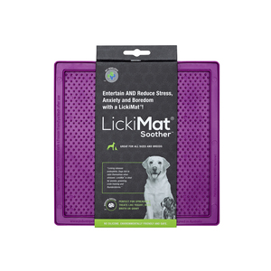 LickiMat Classic Soother Tapete Interactivo para Alimento Húmedo para Perro, Morado