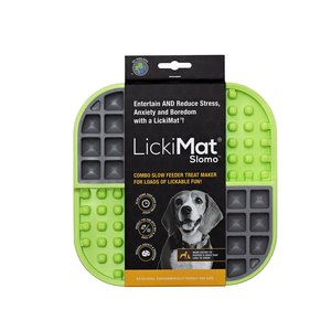 LickiMat Slomo Tapete Interactivo para Alimento Seco y Húmedo para Perro, Verde