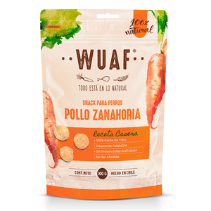 Wuaf Snack Premios Para Perros sabor Pollo Zanahoria, 100 g