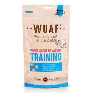 Wuaf Snack Premios de Entrenamiento para Perros Sabor Carne, 60 g
