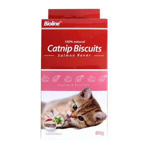 Bioline Galletas de Catnip y Salmon para Gato, 80 g