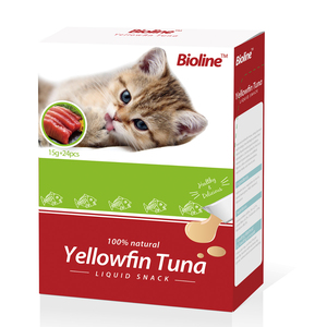 Bioline Snack En Pasta para Gato Sabor Yellowfin Tuna 24 Piezas, 15 g