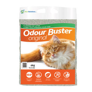 Odour Buster Original Arena Sanitaria Aglutinante sin Aroma para Gato, 6 kg
