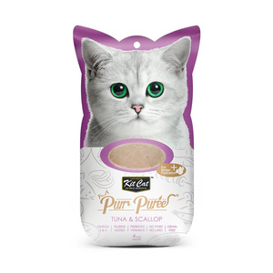 Kit Cat Purr Purée Snack Cremoso Receta Atun y Vieira para Gato, 60 g