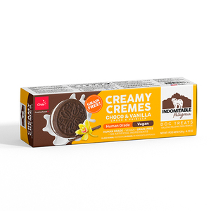 Indomitable Creamy Cremes Galletas Rellenas de Crema para Perro Receta de Chocolate y Vainilla, 120 g